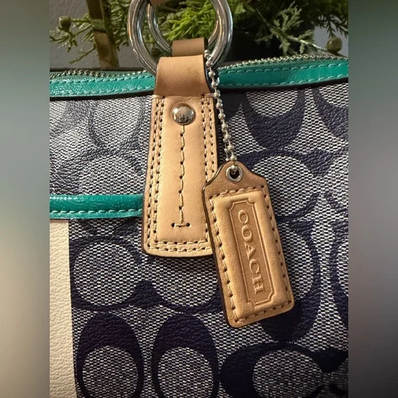 Coach Signature Stripe Jade Satchel/Crossbody - Picture 9 of 16